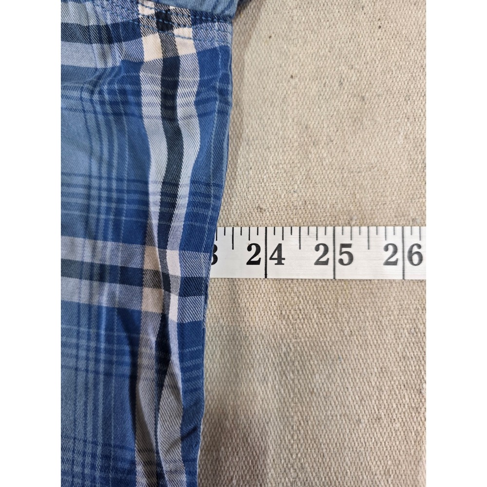 Lauren Ralph Lauren Blue Plaid Button Down Shirt Womens XL Long Sleeve Roll Tab - Picture 6 of 7